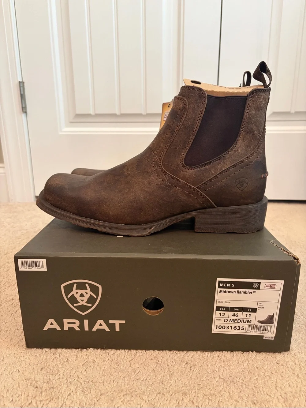 square toe ariat midtown rambler stone